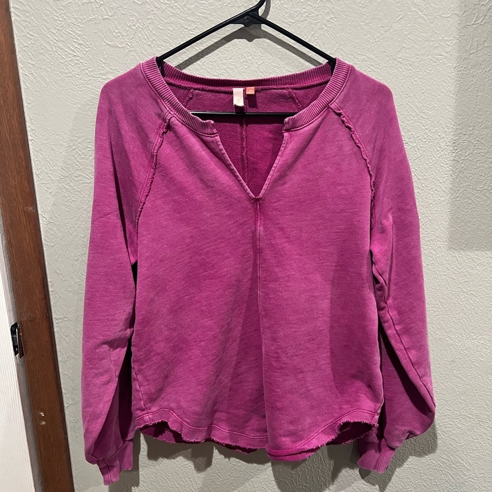 Pilcro Magenta Sweatshirt 100% Cotton EUC Size XS Oversized